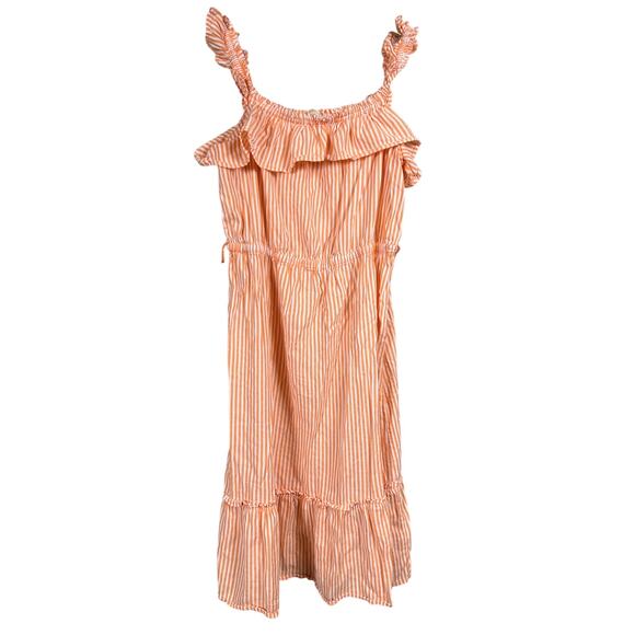 Michael Kors Striped Dress Size XL Summer Dress Boho Peasant Ruffle Neck - Picture 1 of 6